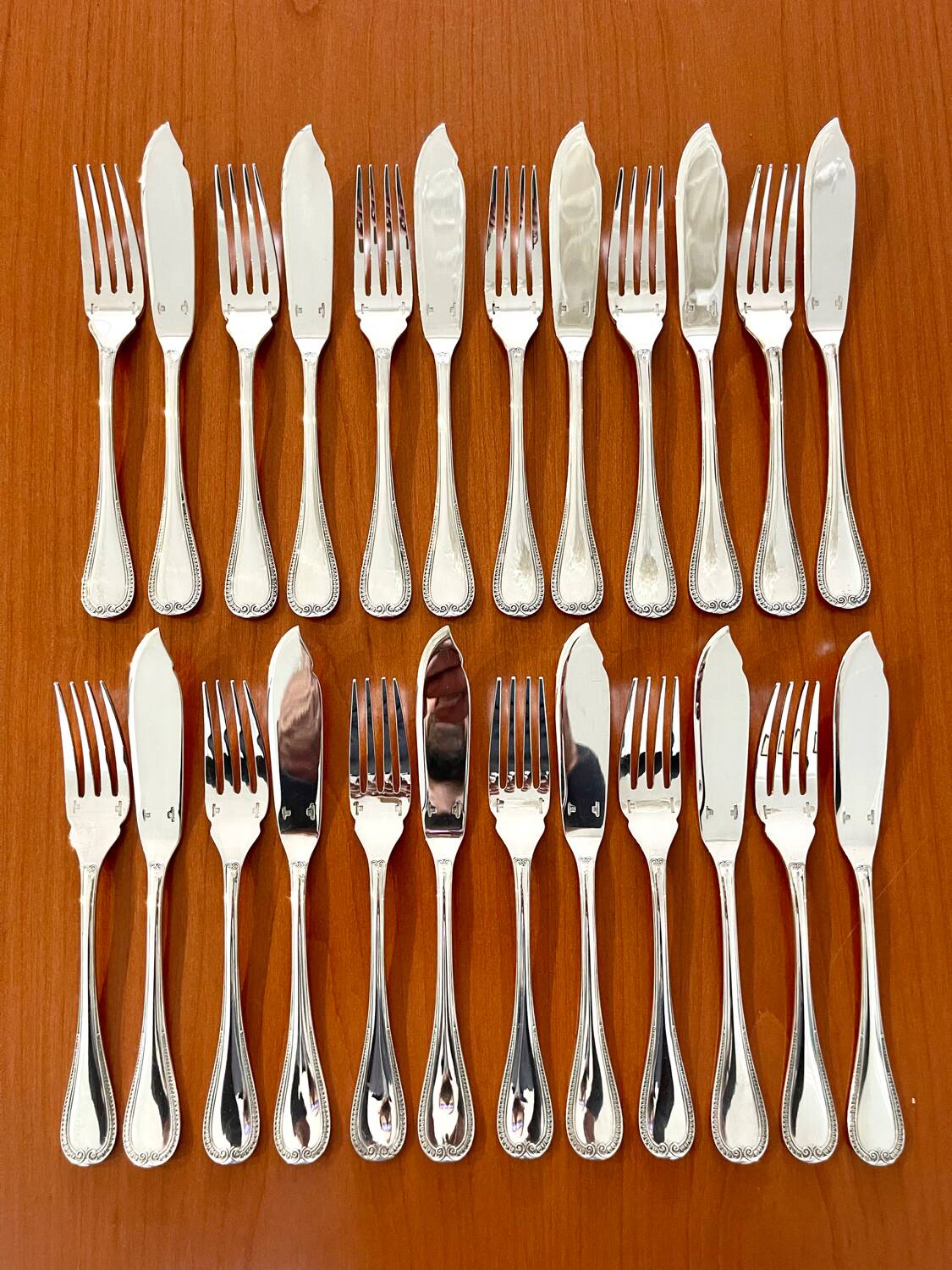 Christofle Malmaison 12 fish cutlery set excellent condition (24 pieces)