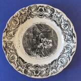 Set of 6 talking plates Sarreguemines "Paul and Virginie"