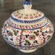 Jar, candy dish in enamelled ceramic with hand-painted decoration by p.arzobispo