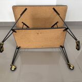 Vintage Side Table/Serving Cart on Wheels - 1950s/60s Style