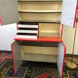 Stunning Formica Red and White Oblique Line Storage Furniture
