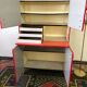 Stunning Formica Red and White Oblique Line Storage Furniture