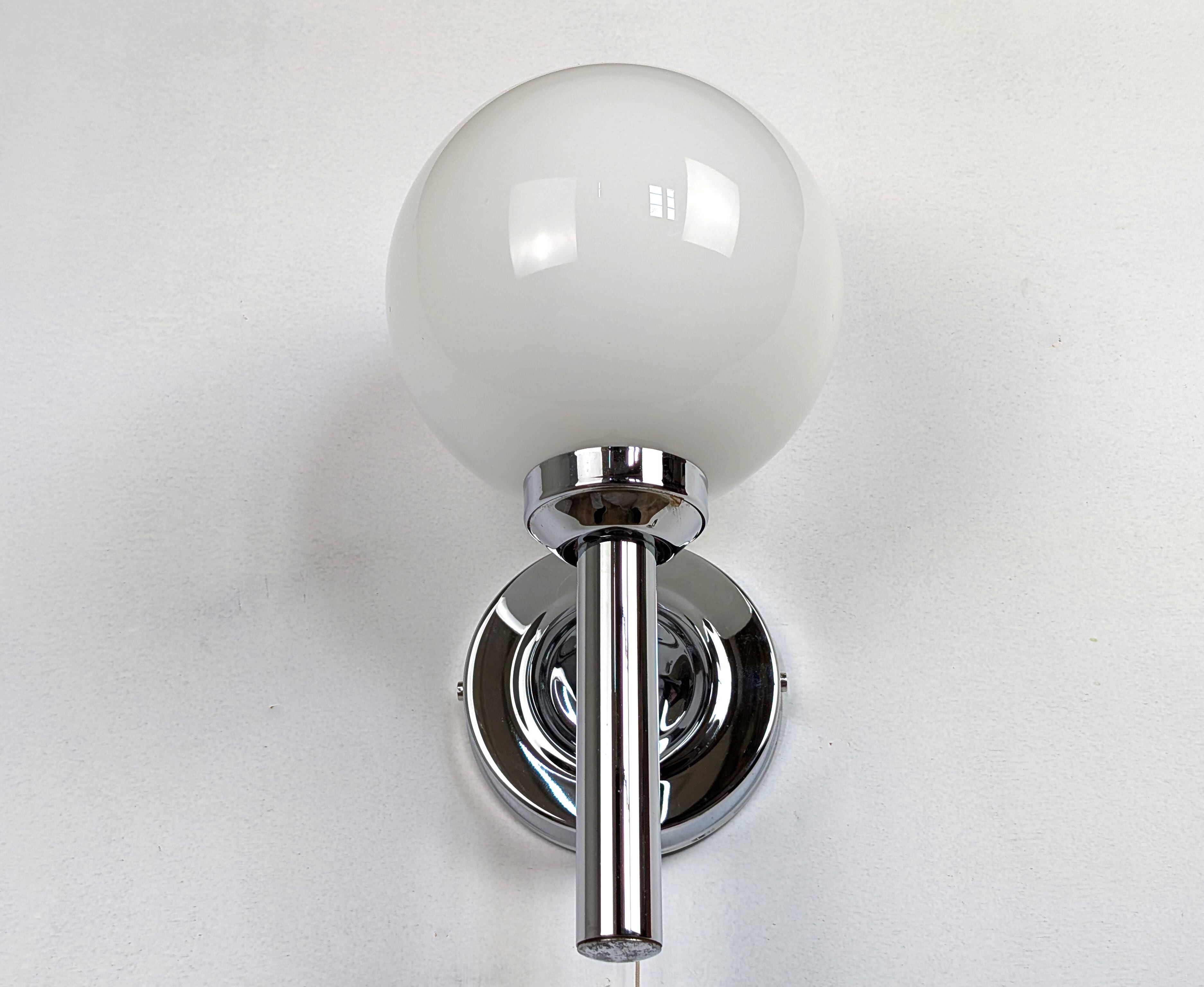 Pair of chrome wall lights