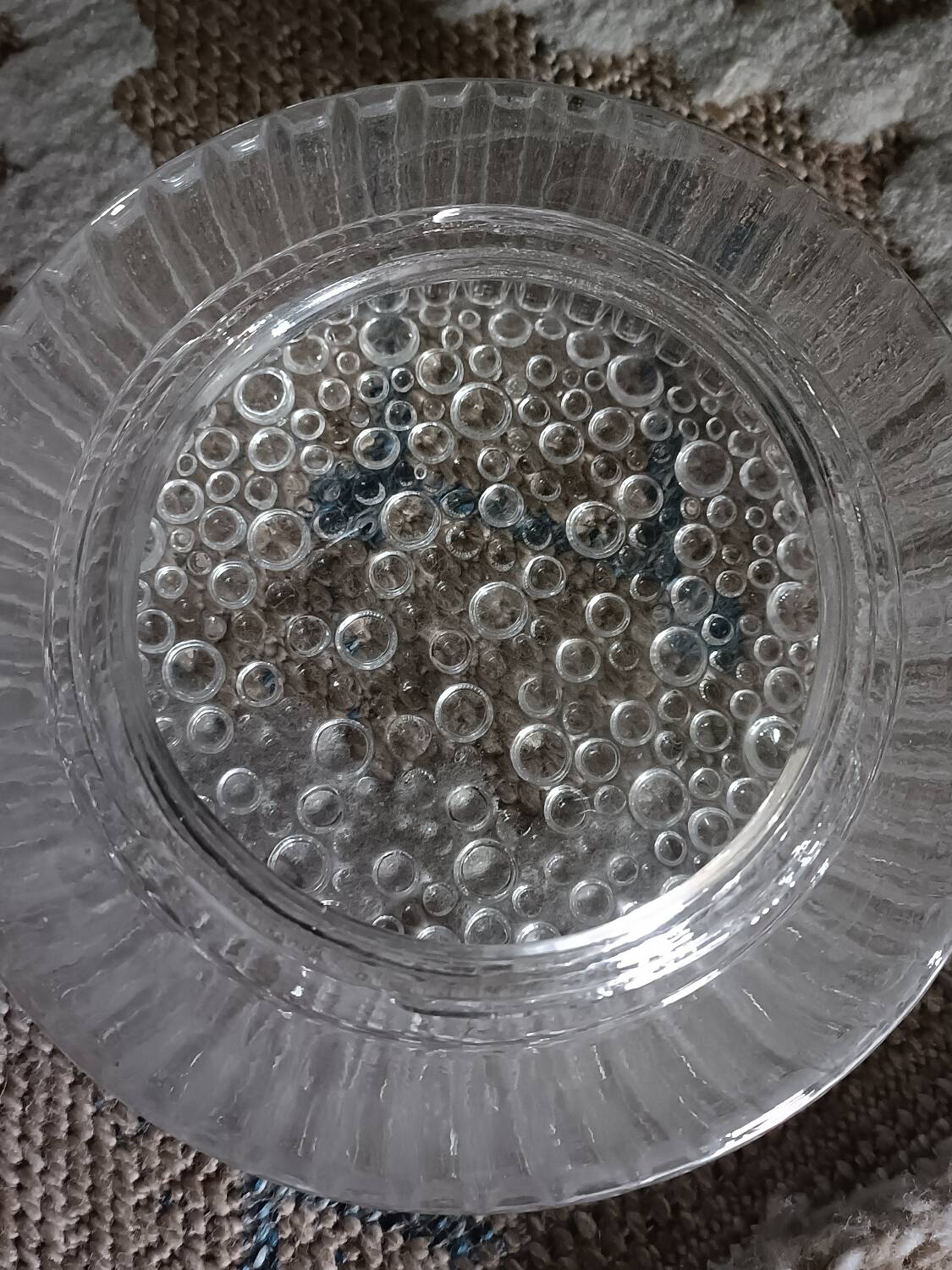 Ceiling light, wall sconce in pressed glass, 1970