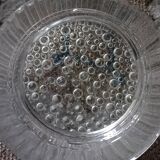 Ceiling light, pressed glass wall light, 1970