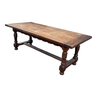 Old table solid oak long 200 x90 cm high 74 cm