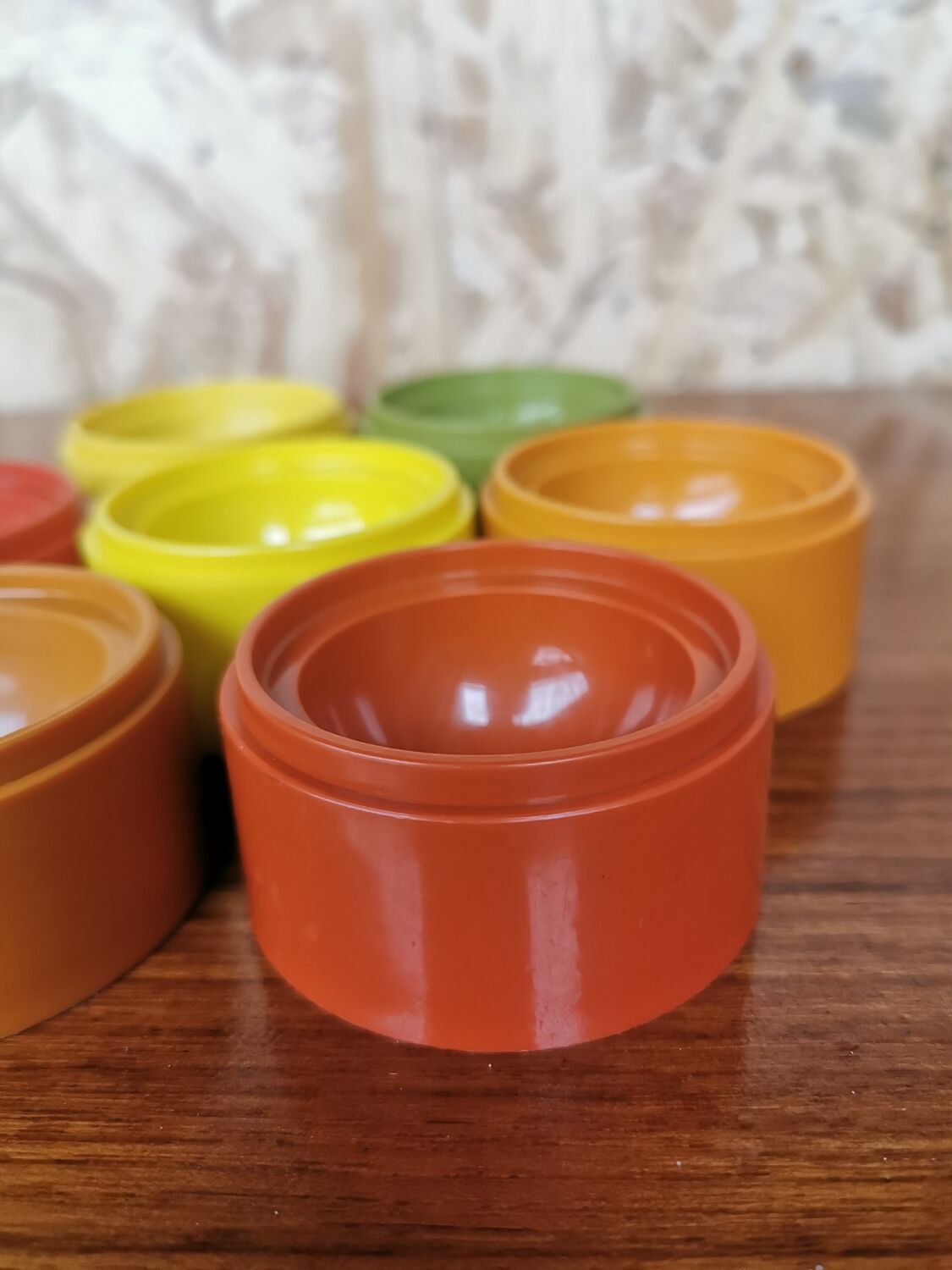 Set of 7 vintage Tupperware egg cups