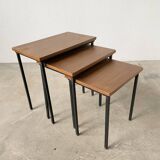 Modernist teak nesting tables from the 50s
