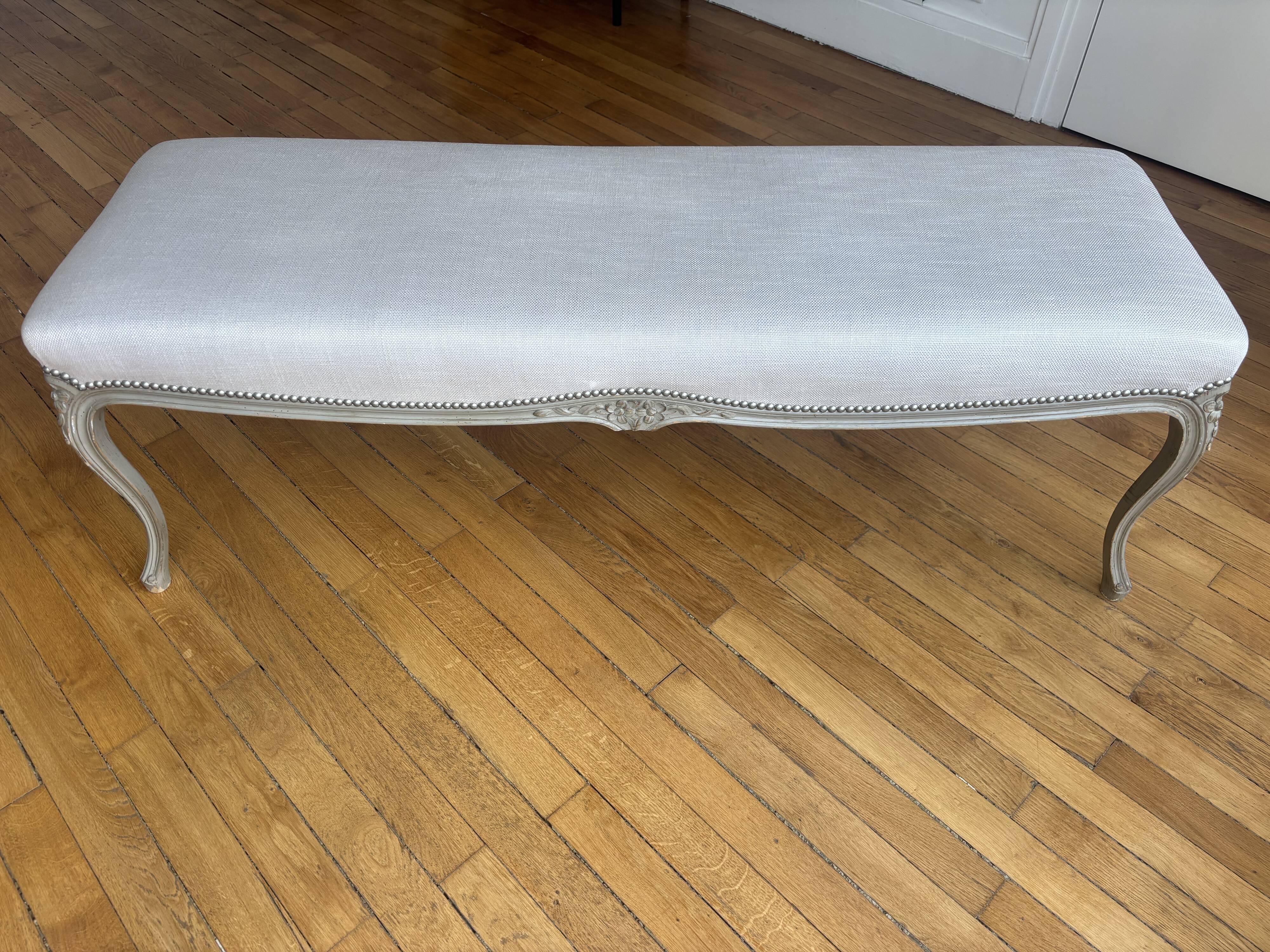 Linen fabric bench Pierre Frey