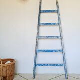 Old ladder in blue wood