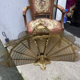 Fire screen fireplace fan bronze snake model