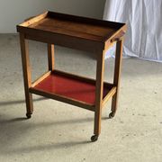 Wooden rolling trolley with removable top H66 75x35