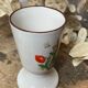 Pair of stoneware mazagrans, poppy decoration
