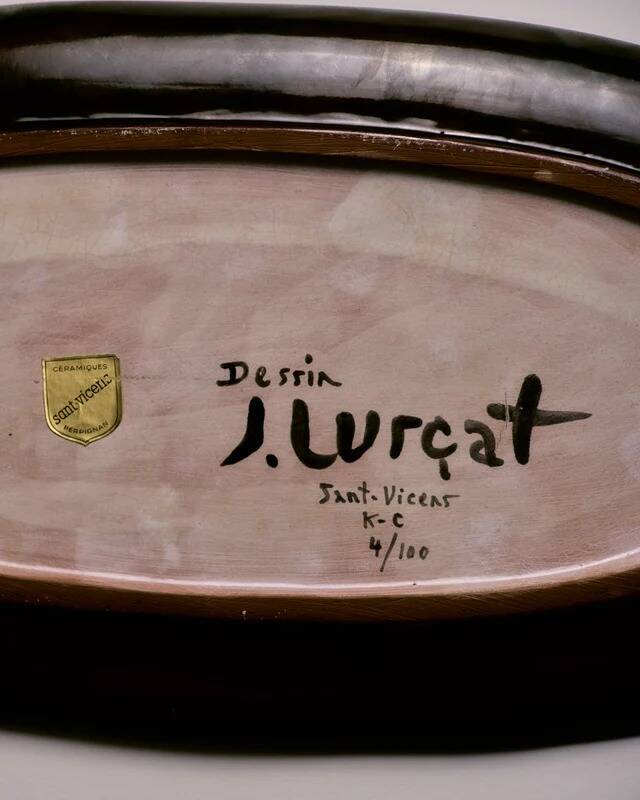 Ceramic dish, Jean Lurçat, 1950s