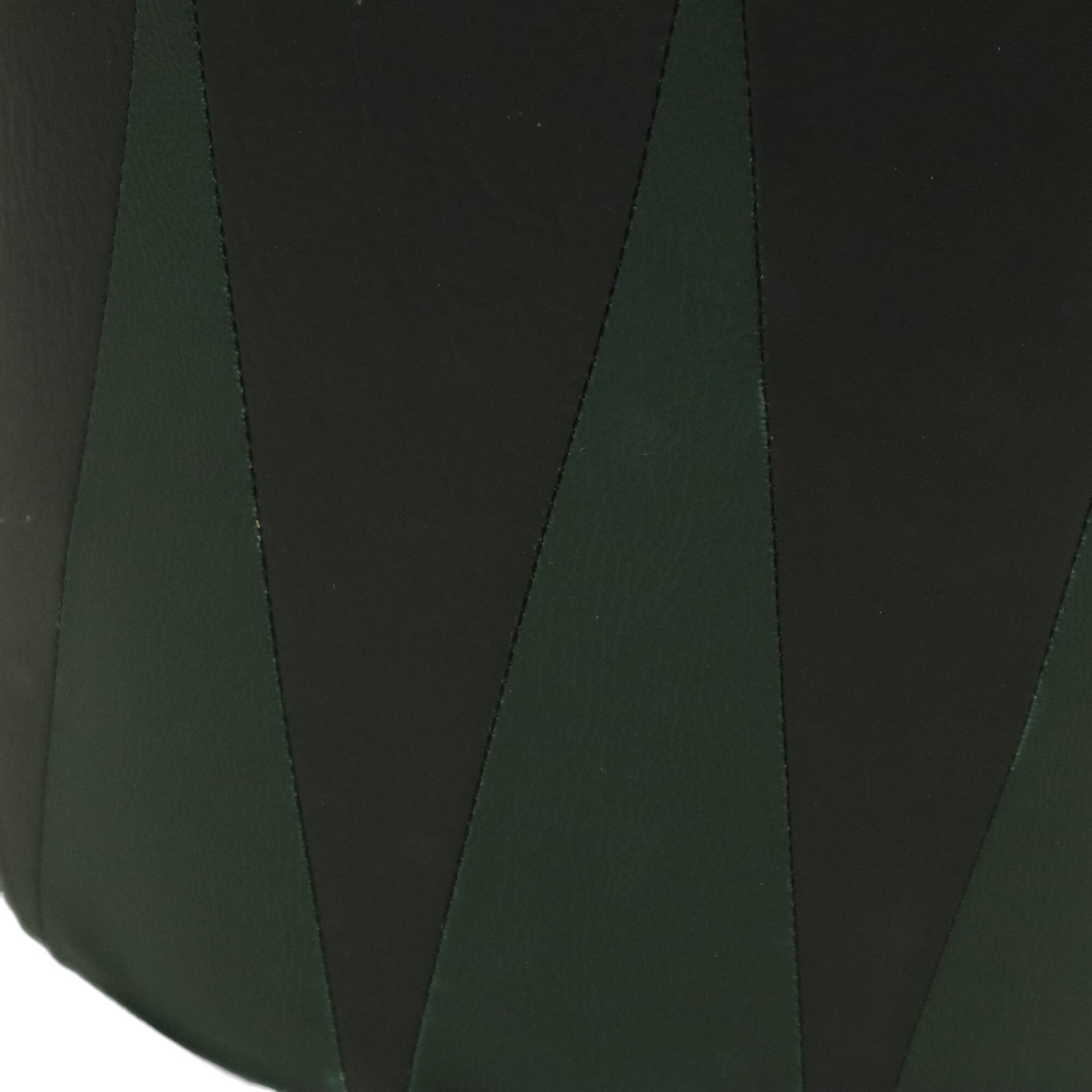 Round Vintage Green Black Pouf Two-tone Skai Sixties