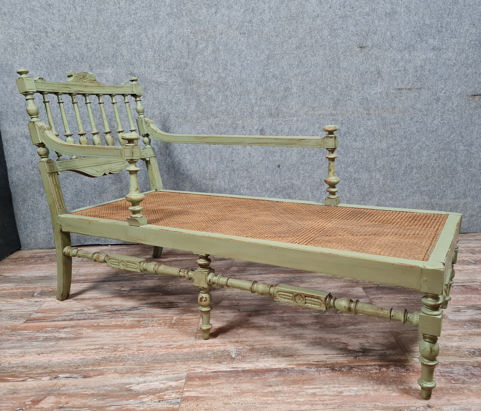 Recamier or provençal rest bench Napoleon III era in lacquered wood