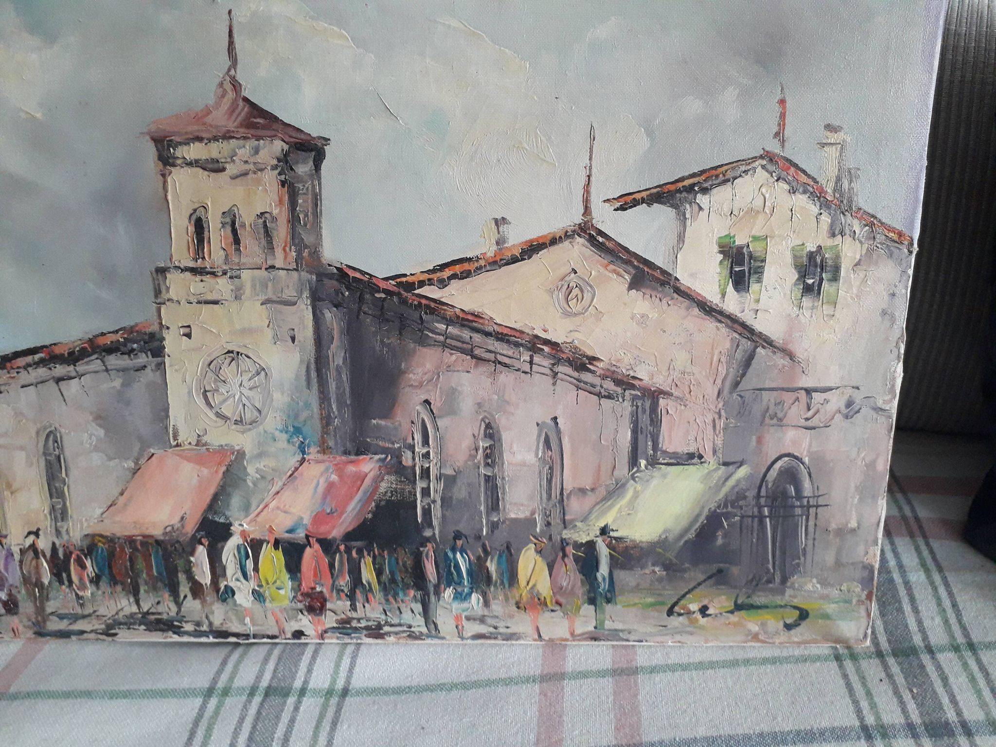 Tableau ancien à l'huile sur toile italien