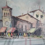 Tableau ancien à l'huile sur toile italien
