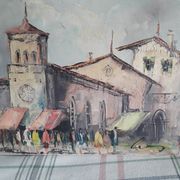 Tableau ancien à l'huile sur toile italien