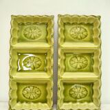 Set of two ceramic serving trays