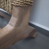 Chair woven from palm leaves