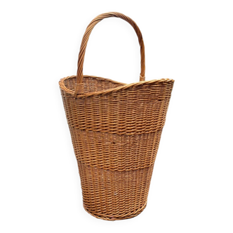 Old woven wicker umbrella stand