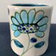 2 cups maja white and blue enamelled ceramic cups
