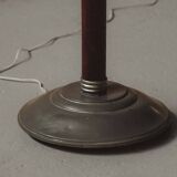 Art Deco floor lamp in oak, metal and glass, circa 1930
