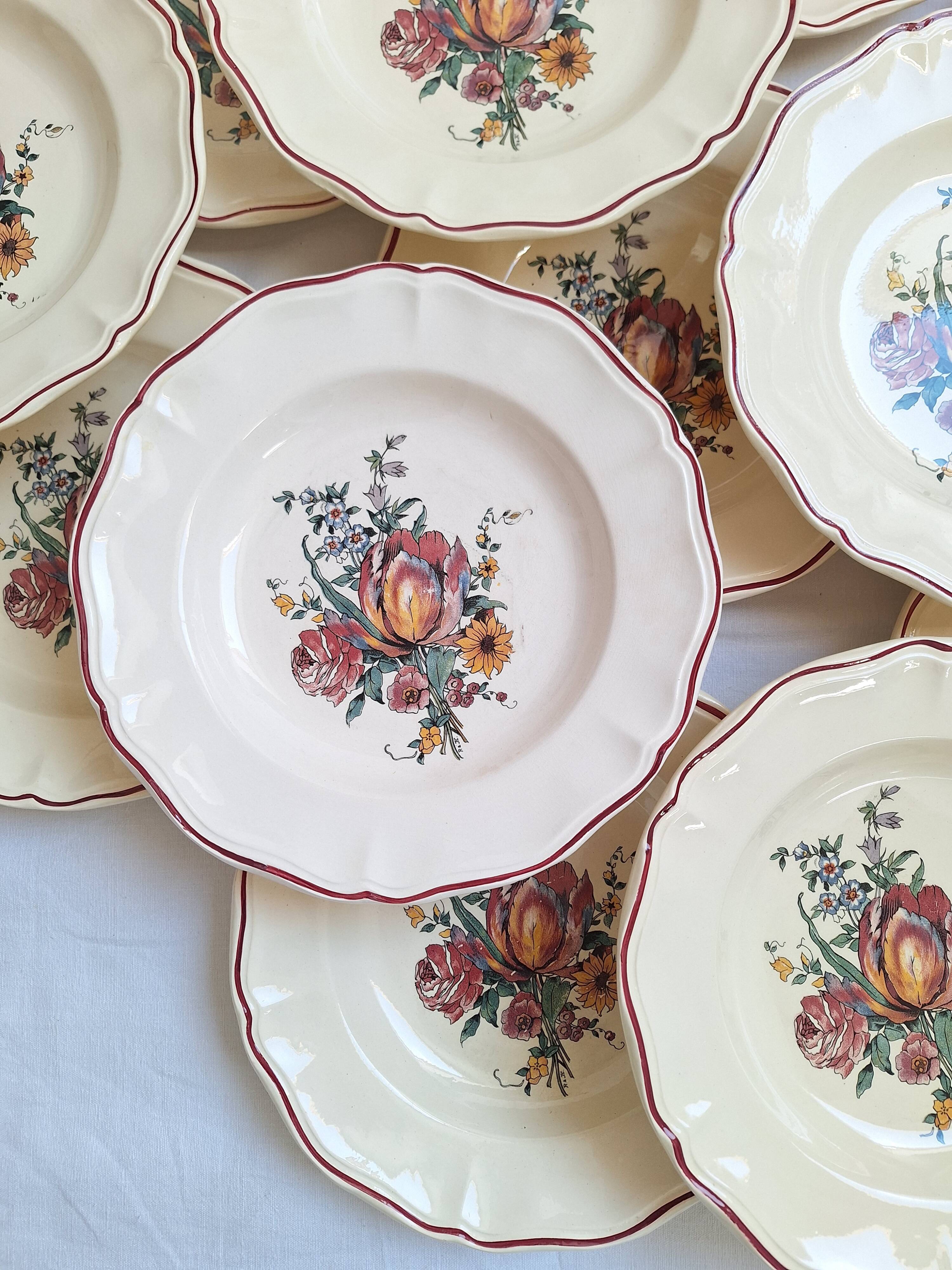 Deep plates Digoin Sarreguemines Model Loraine