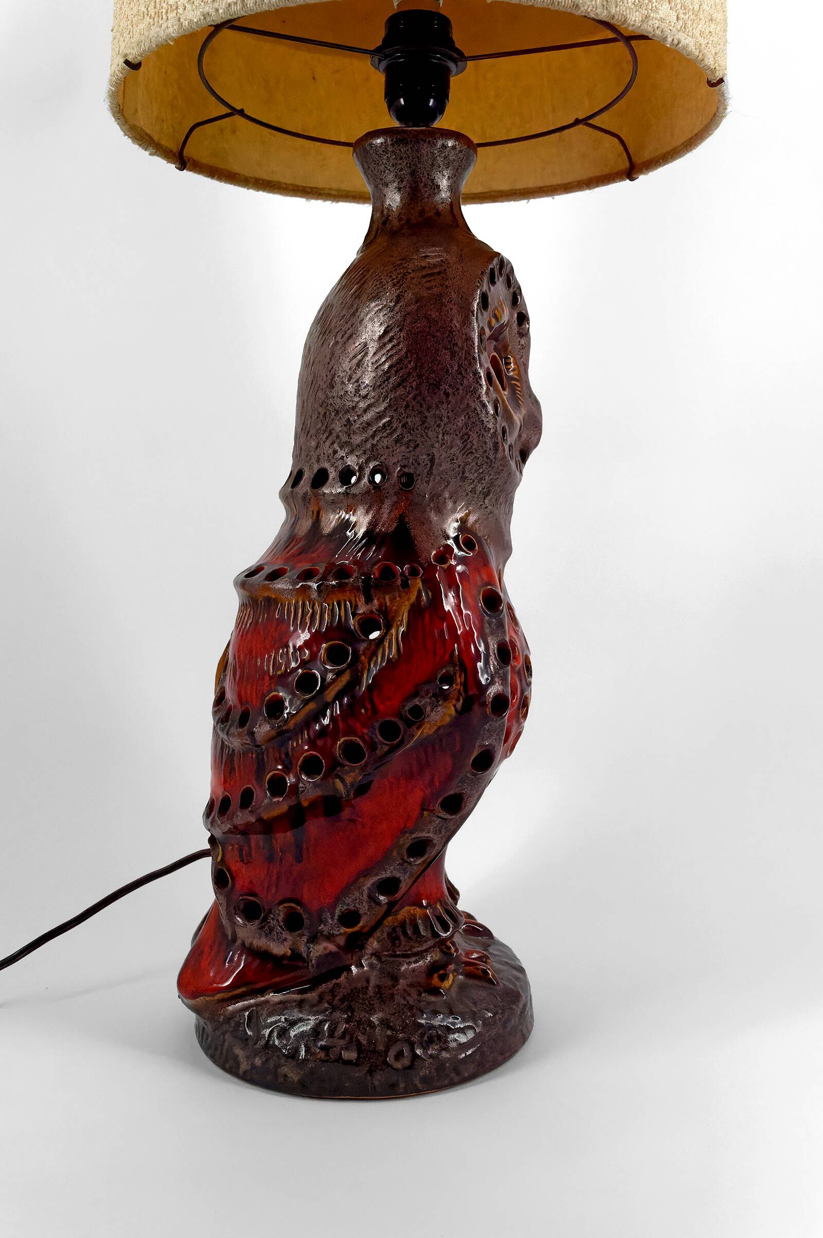 Important ceramic lamp / floor lamp, Owl, by Walter Gerhards