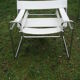 Marcel Breuer's Wassily B 3 armchairs pair in white and chrome leather