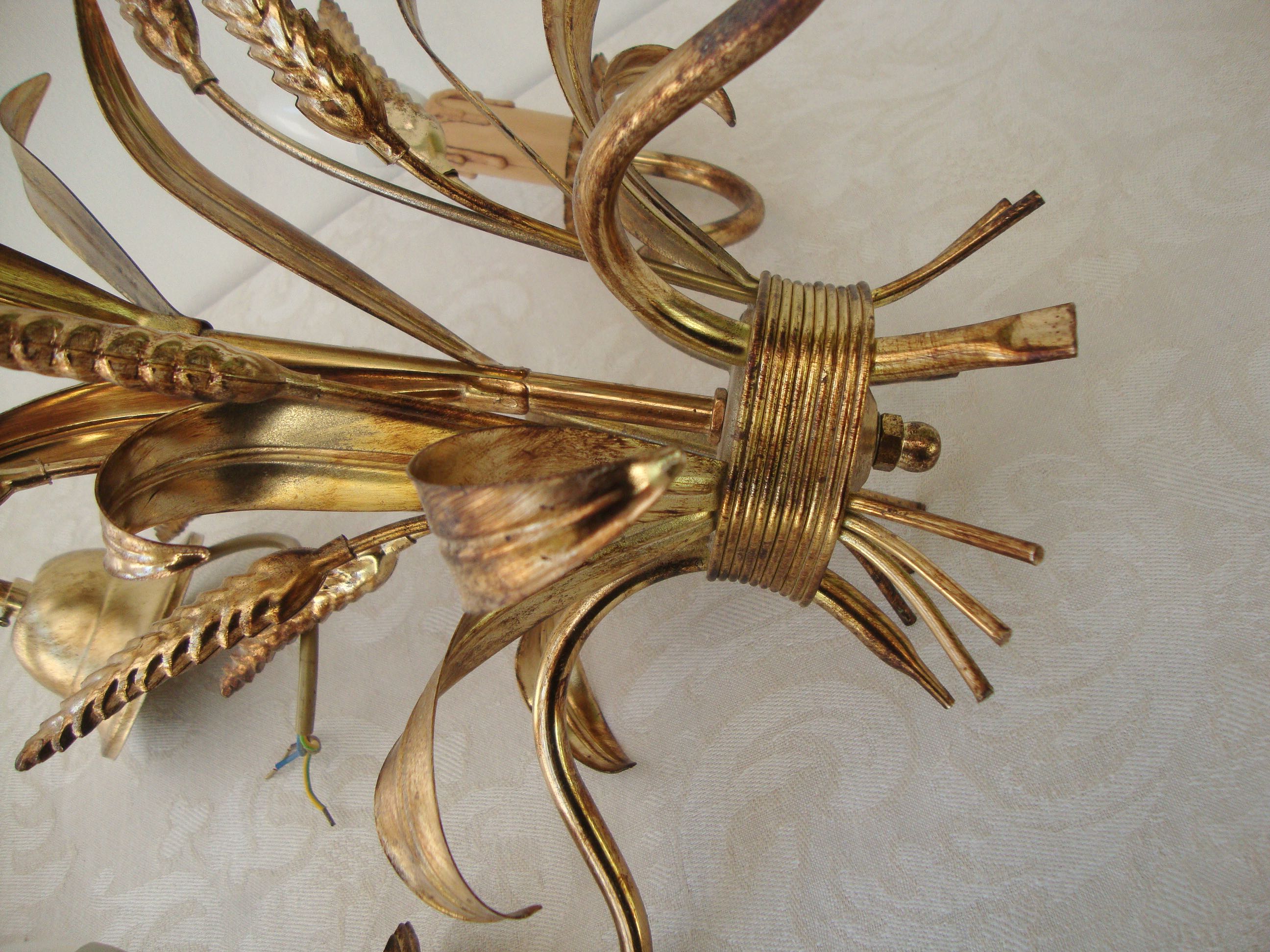 Chandelier brass ears of wheat