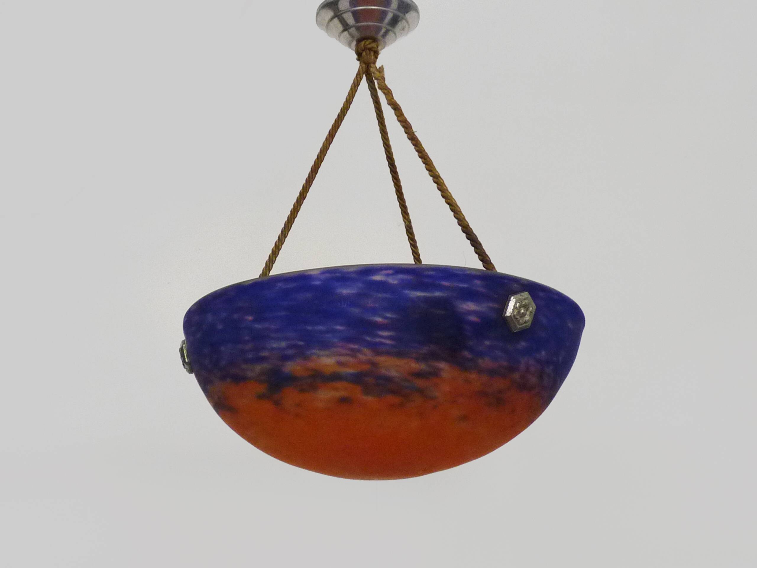 Art Deco suspension by Frères Muller Lunéville, made of glass paste.