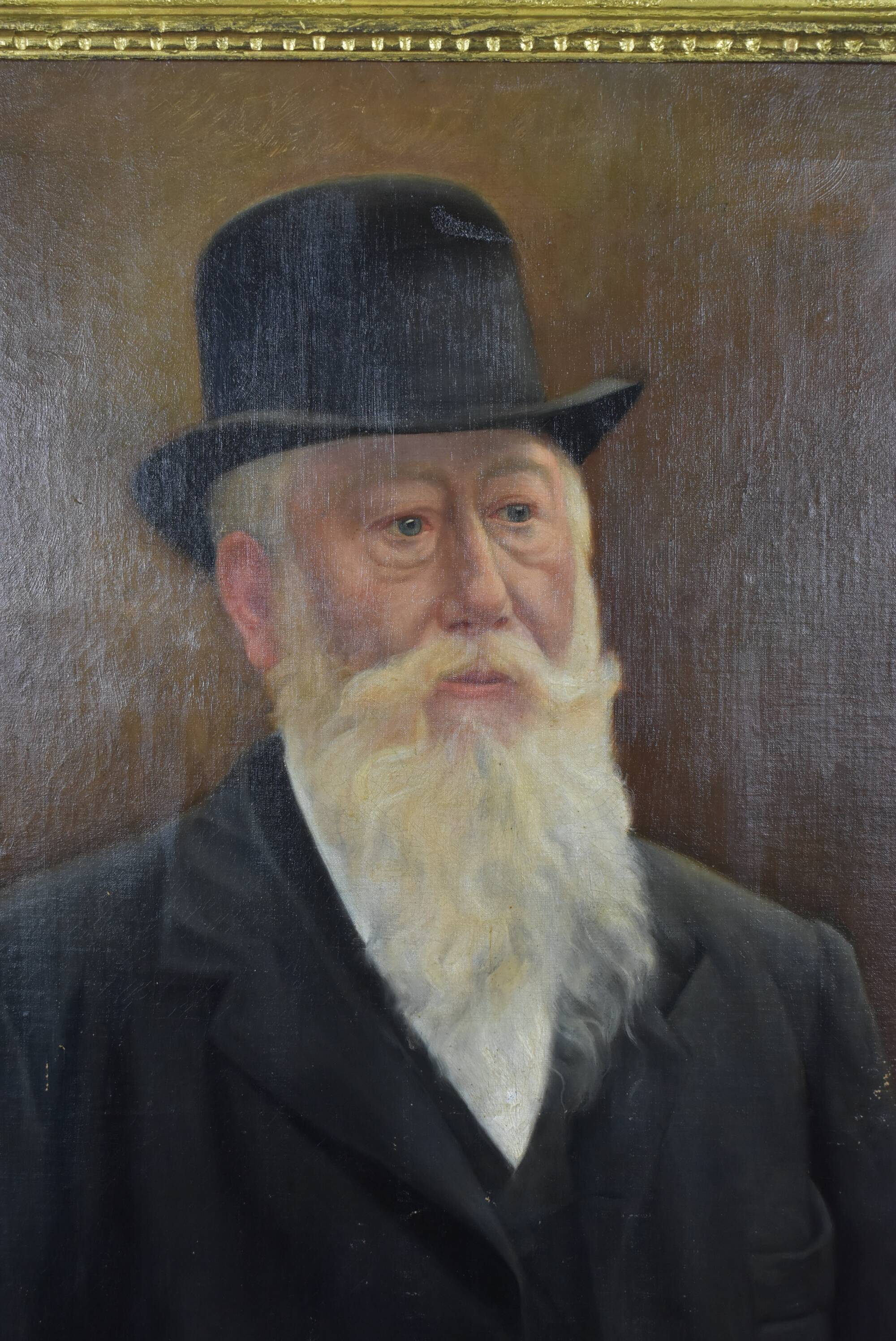 Tableau ancien vieil homme au chapeau