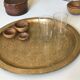 44 cm chiseled brass tray