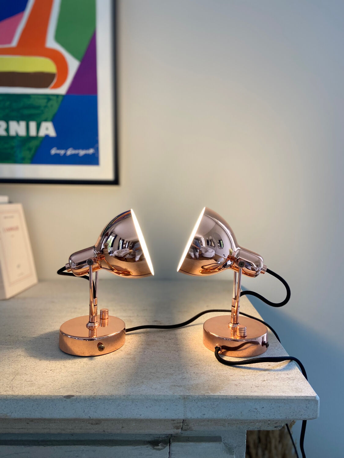 Pair of copper wall sconces