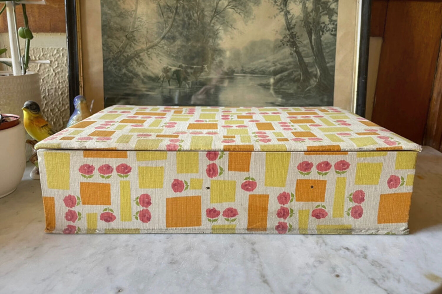 Sewing box in vintage fabrics