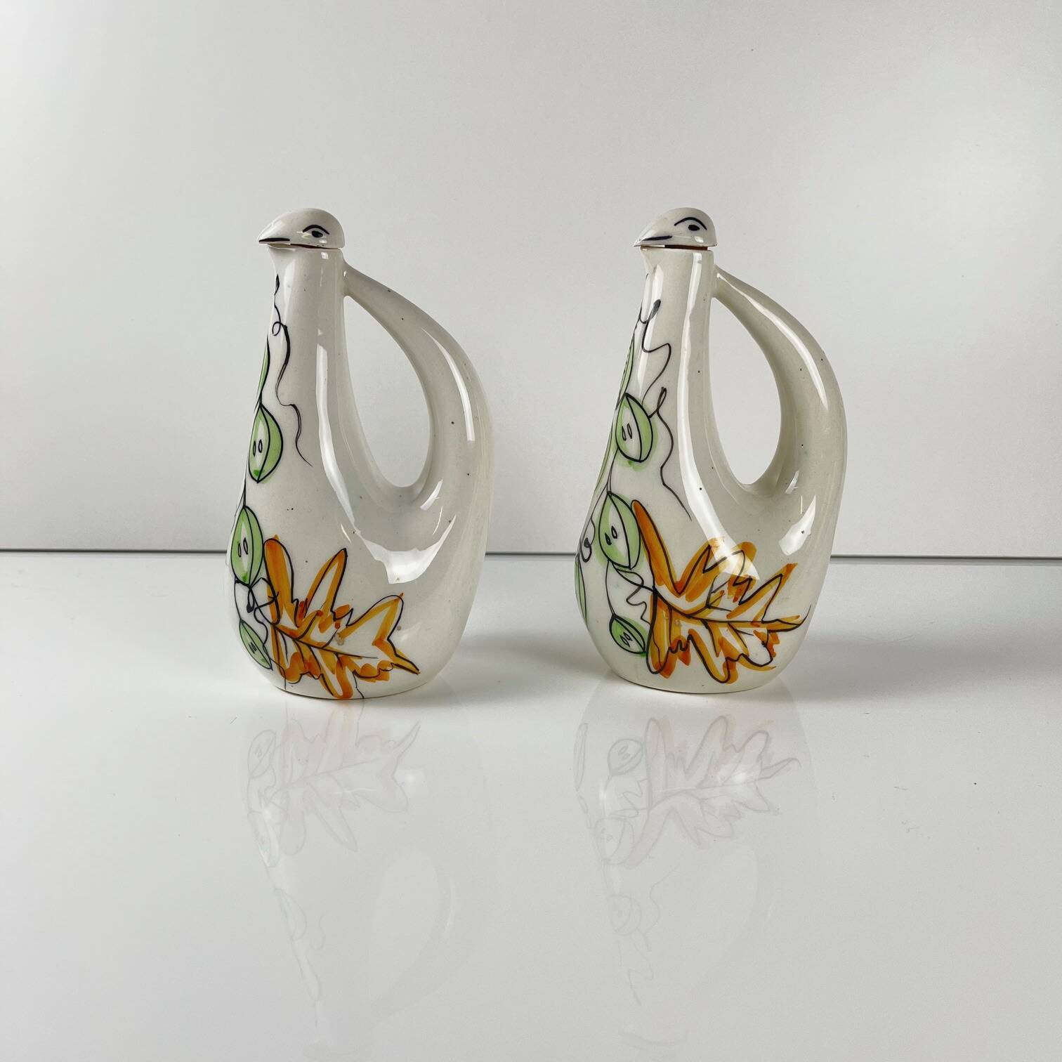 Oil, vinegar, salt & pepper set – Italy, 1950s, MCM