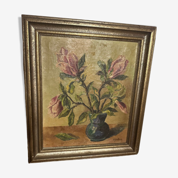 Bouquet of Flower canvas signed Charles Sodeur