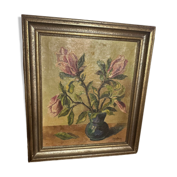 Bouquet de Fleur toile signé Charles Sodeur