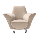 Vintage ivory fabric armchair, Italy