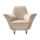 Vintage ivory fabric armchair, Italy