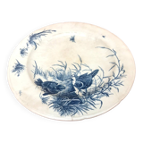 Gien Earthenware Antique Serving Dish Bird Decor