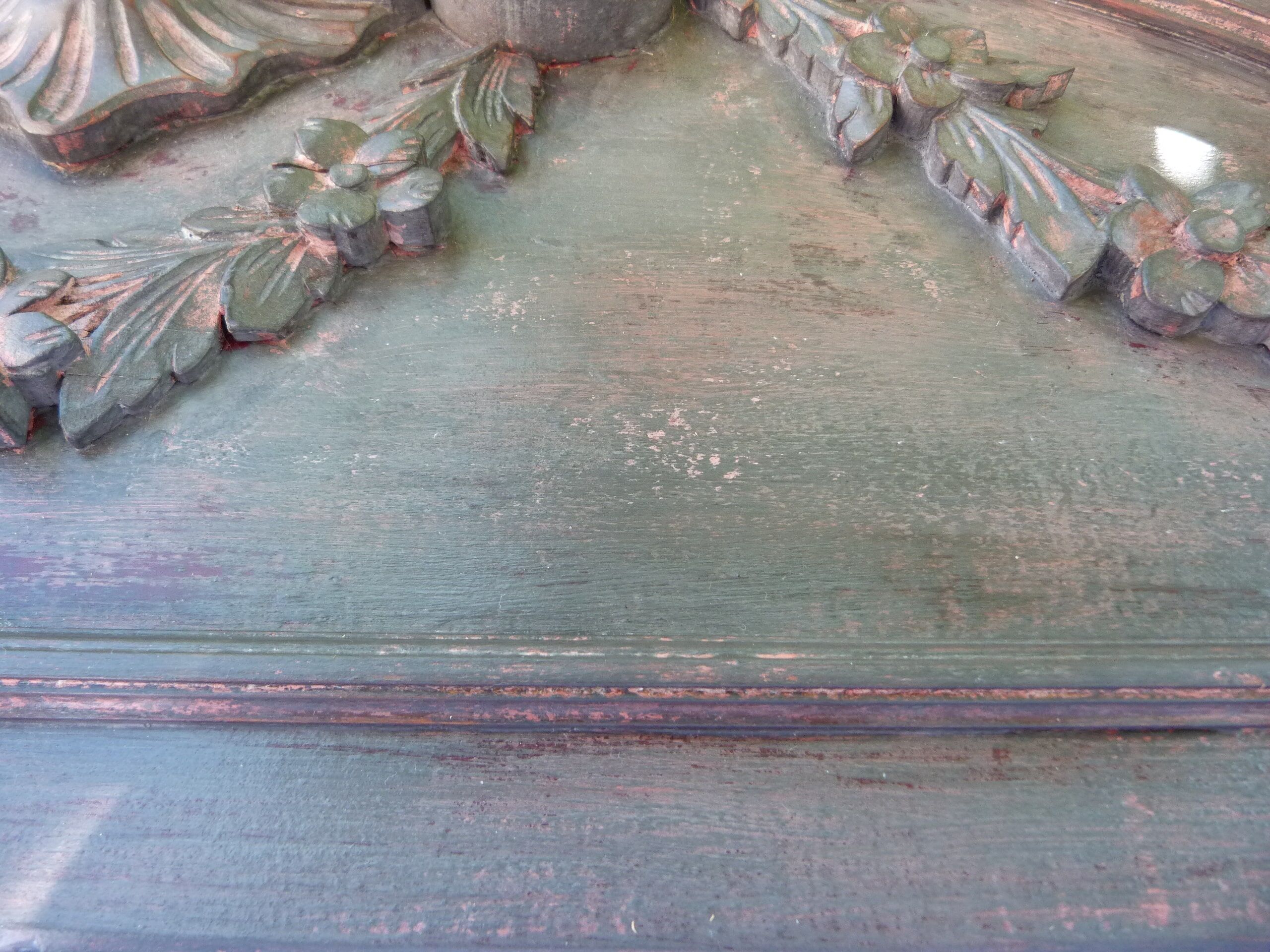 Patinated pediment