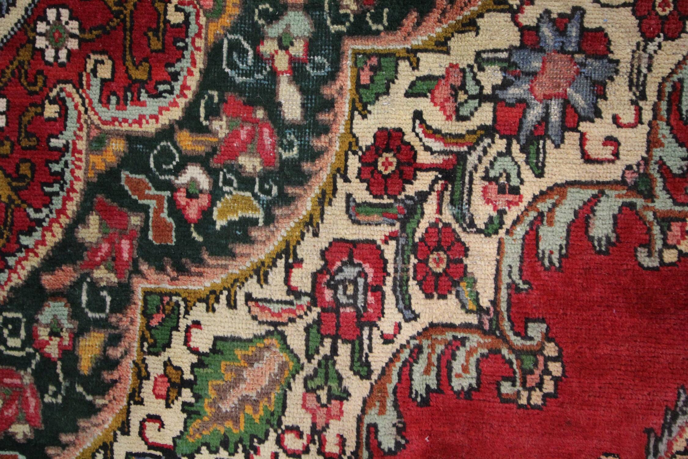 Tapis persan fait à la main en laine rouge 283x420cm