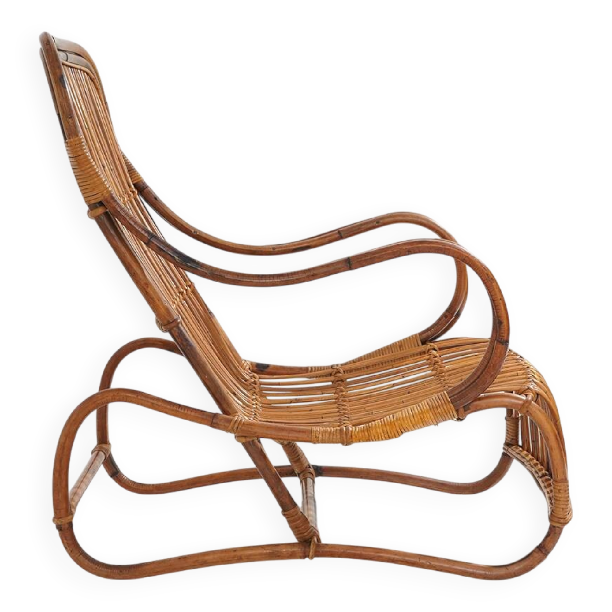 Fauteuil en rotin, années 1950