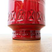 Red pottery vase Rimini Italian from the mid-century by Aldo Londi for Bitossi, 1960s.