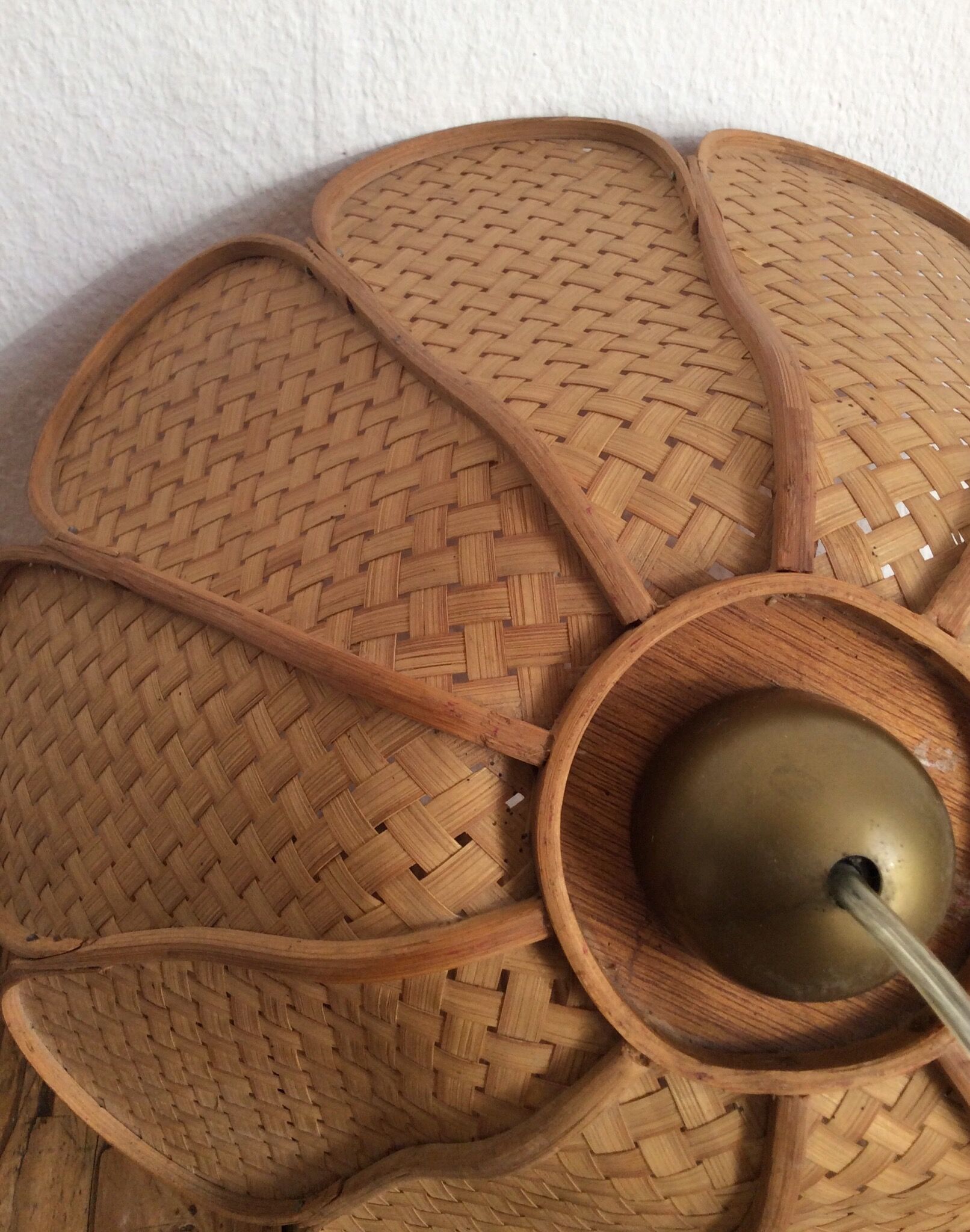 Rattan flower hanging 60s