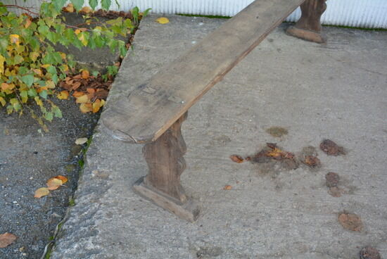 Large oak farm bench