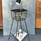 Selette années 60 en métal laqué noir et laiton